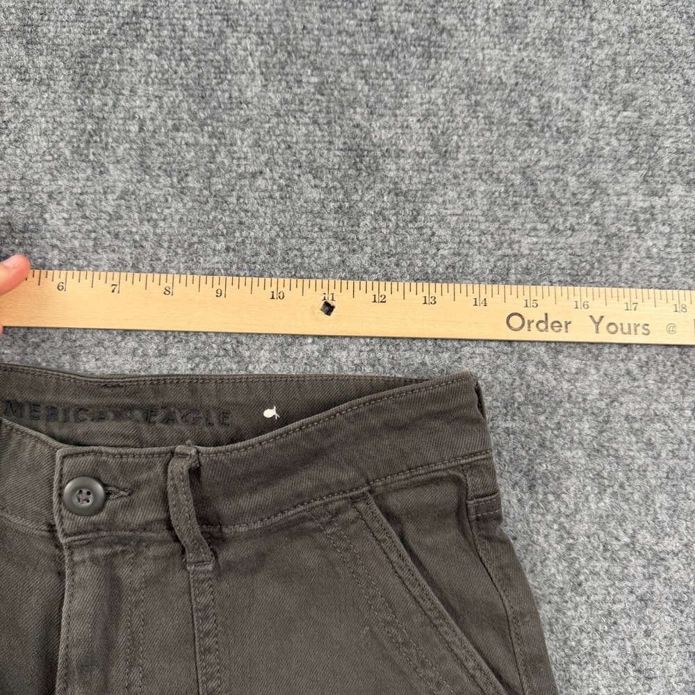 American Eagle Wide Leg Pants Womens 6 Brown Stretch High Rise Utility Trousers - Picture 7 of 9
